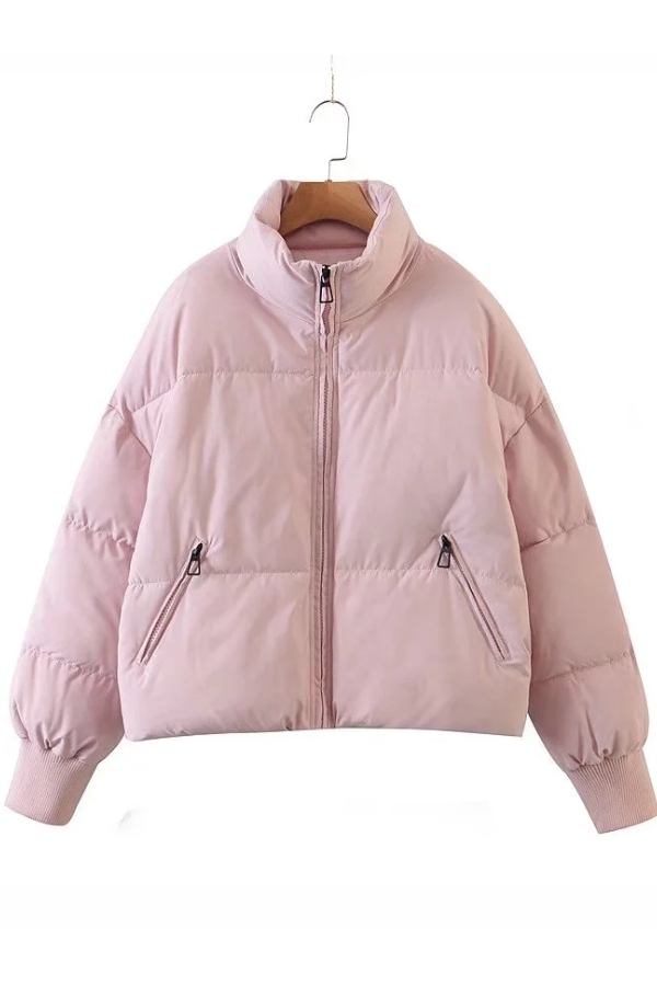| Collar Zip Pocket Thick Warm Cotton Jacket