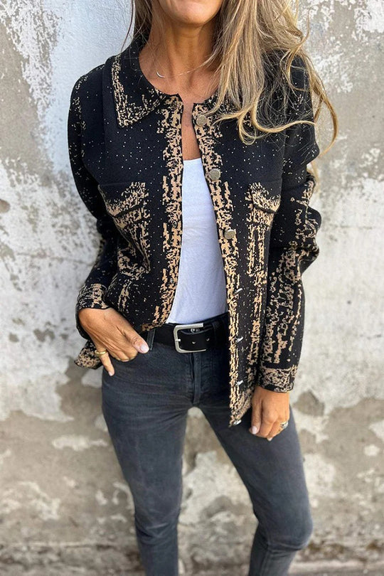 Revers Metal Buckle casual Loose jacket
