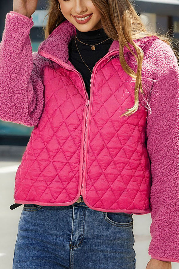 Panelled zip jacket with long sleeves