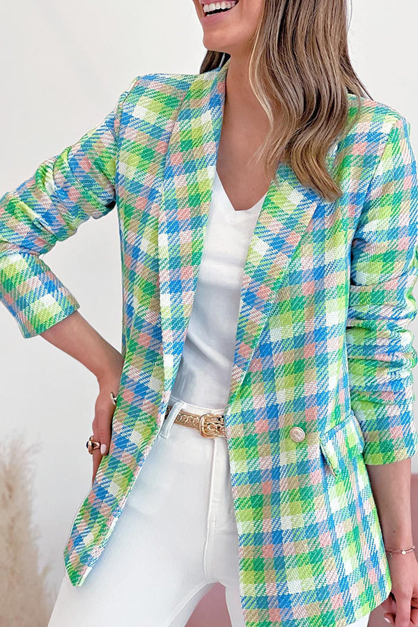 Arm pockets Prwted Double button casual jacket