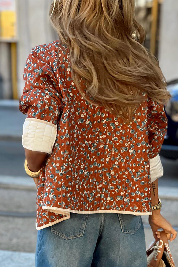 Cotton Floral contrast cotton jacket