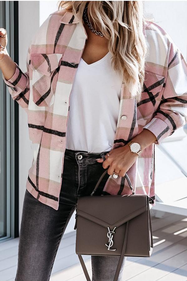 Feeling in check with pockets relaxed jacket