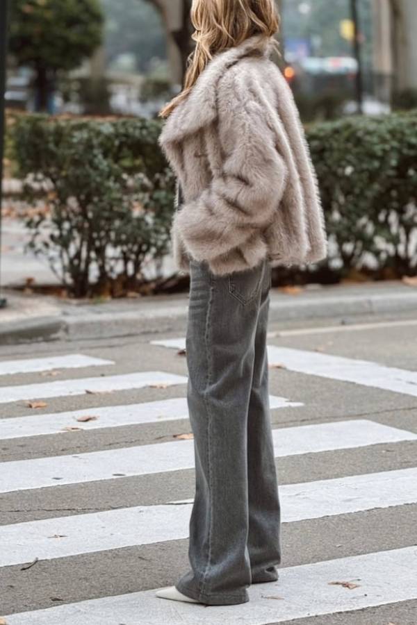 Short fashionable Fox Fur coat