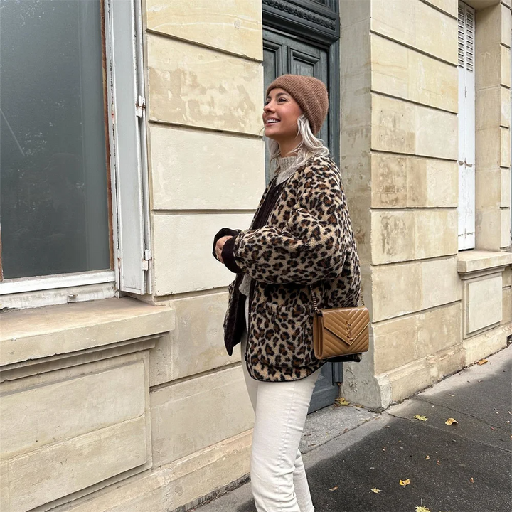 Leopard print jacket for women