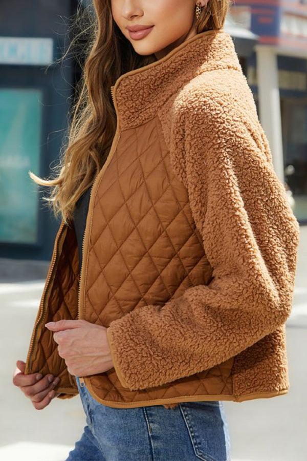 Panelled zip jacket with long sleeves