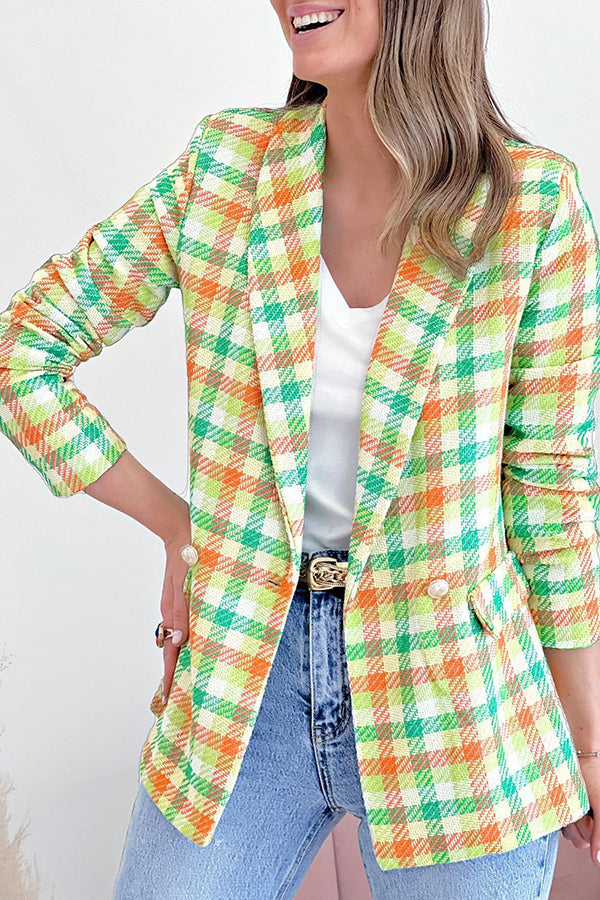 Arm pockets Prwted Double button casual jacket