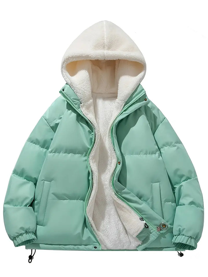 fleece jacket winter with hood - stylish and warm for winter