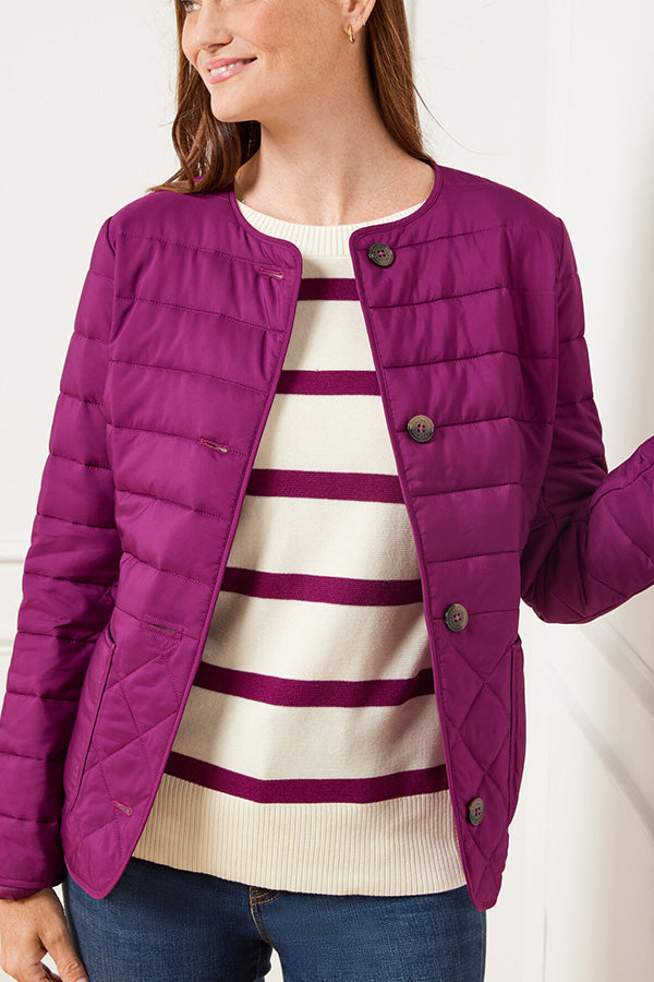Collarless jacket