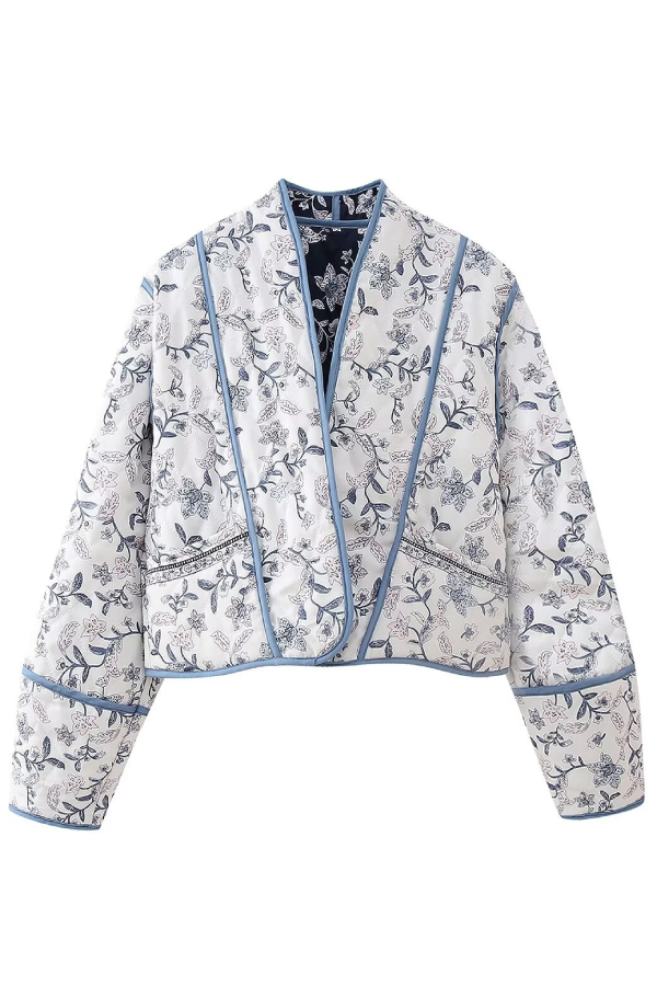 Collar Reversible Puffer jacket in shorter dlam