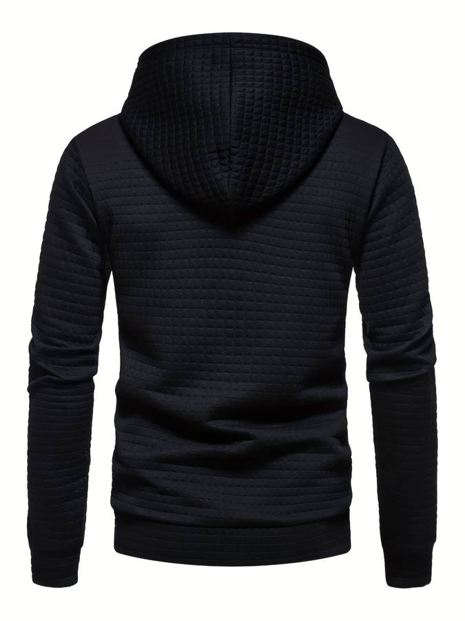 | Casual Waffle Pattern Hoodie for Men