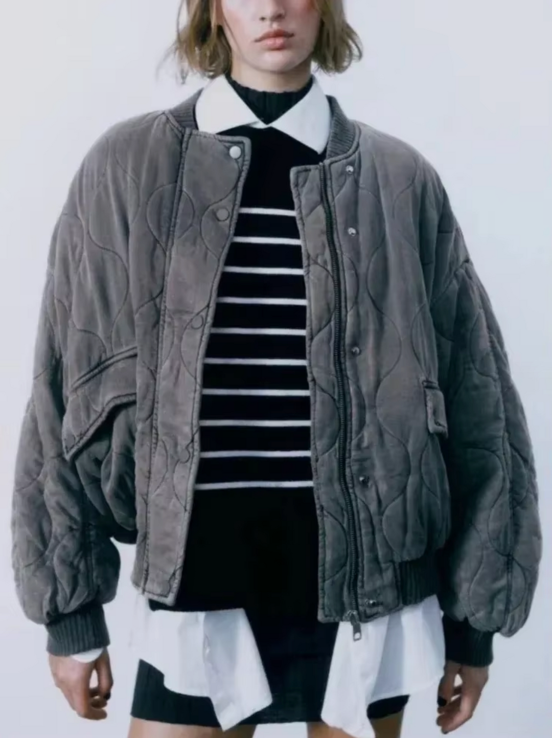 Cotton kamizelkas with round neck