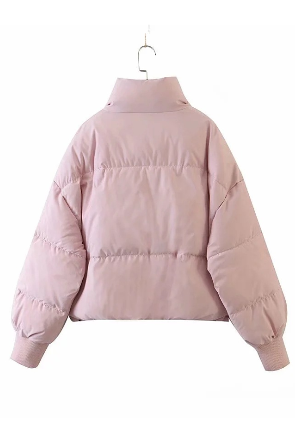 | Collar Zip Pocket Thick Warm Cotton Jacket