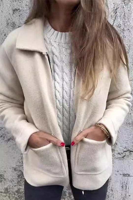 color Revers zip pocket casual jacket