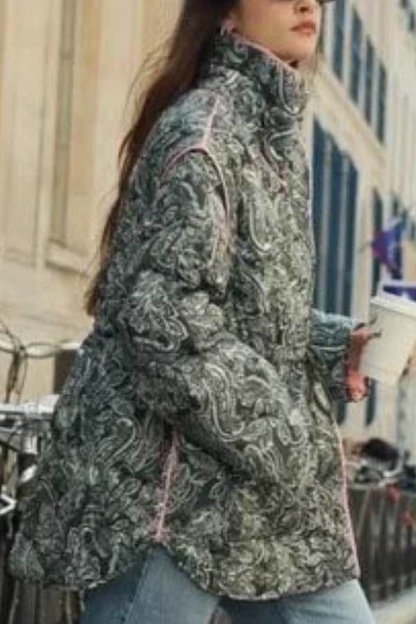 AND casual Loose cotton Prwted long sleeve jacket