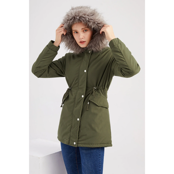 winter parka jacket with buttons Down