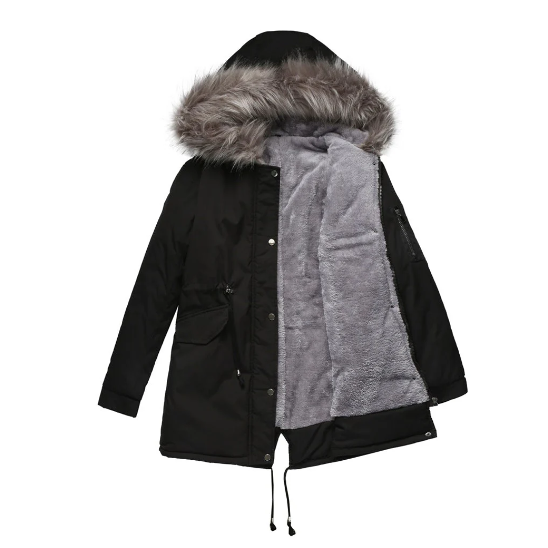 winter parka jacket with buttons Down