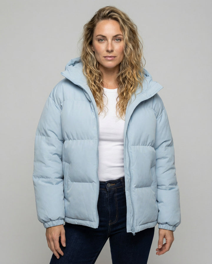 Warm padded jacket hood women