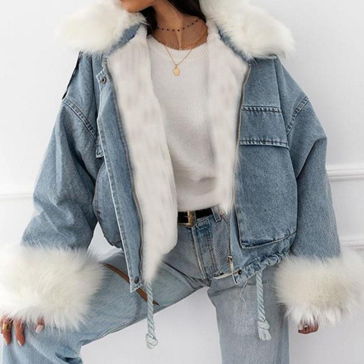 Jacket winter with denim for women