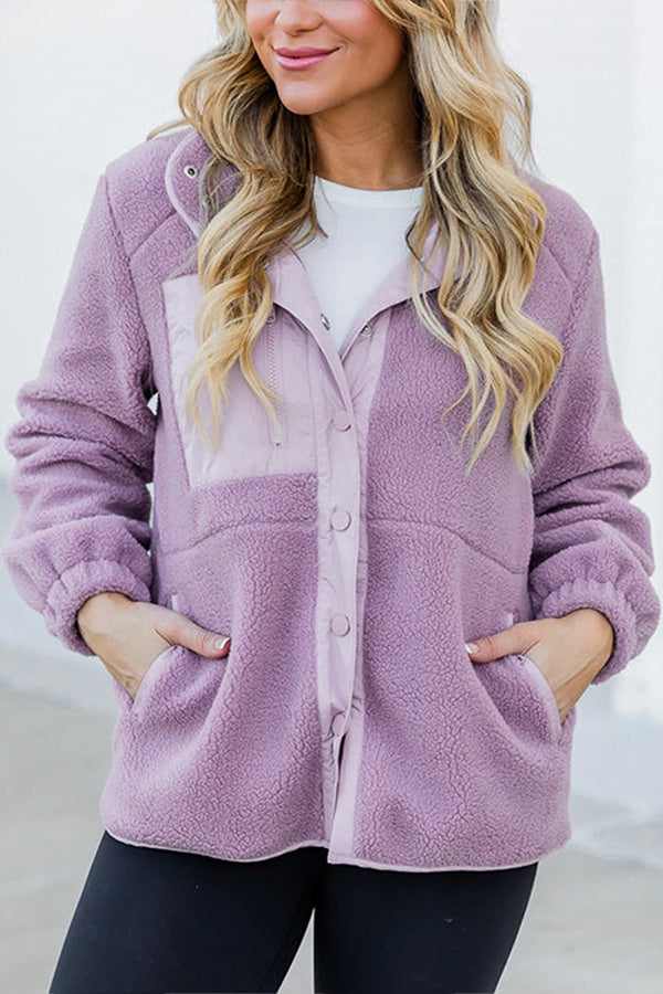 Sherpa contrast Trim zip pocket jacket