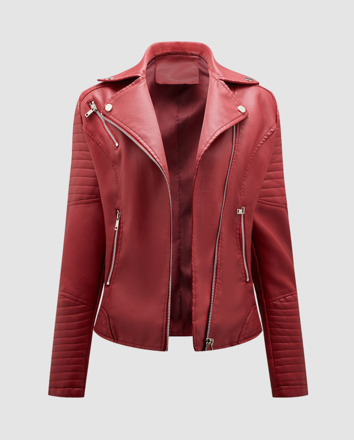 Elegant Faux Leather Jacket Women