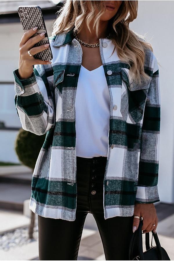Feeling in check with pockets relaxed jacket