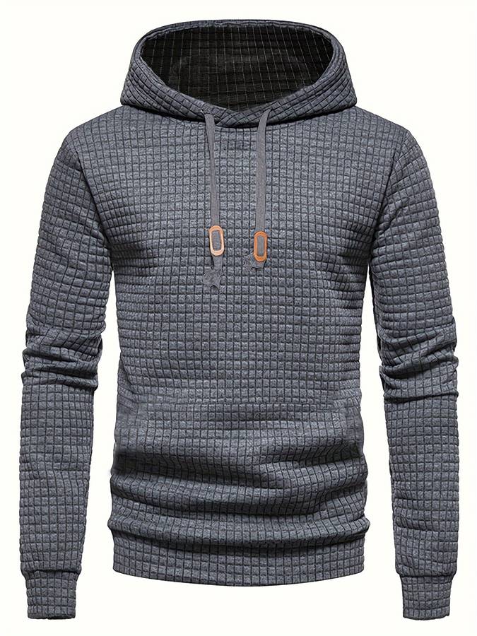 | Casual Waffle Pattern Hoodie for Men
