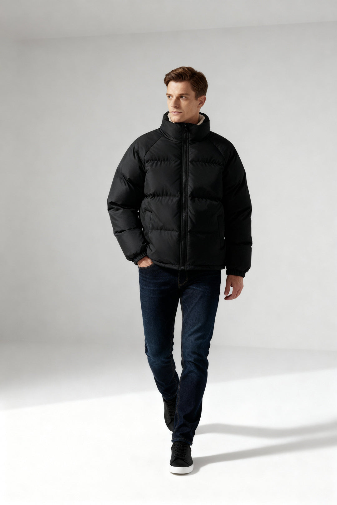 | Fleece-Lined Puffer Jacket