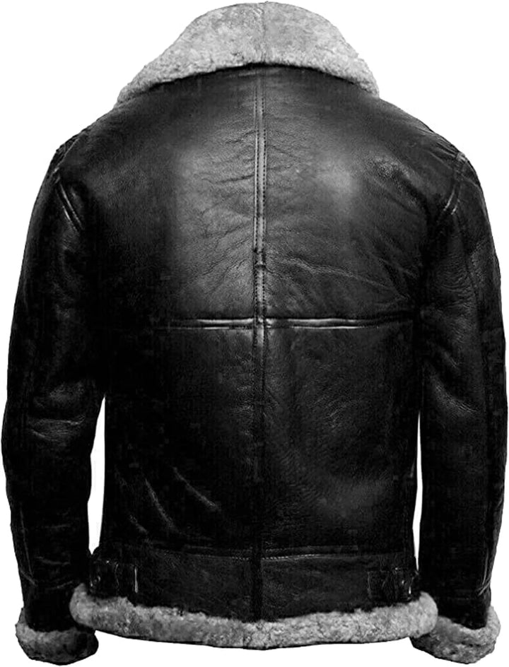 Leather winter coat