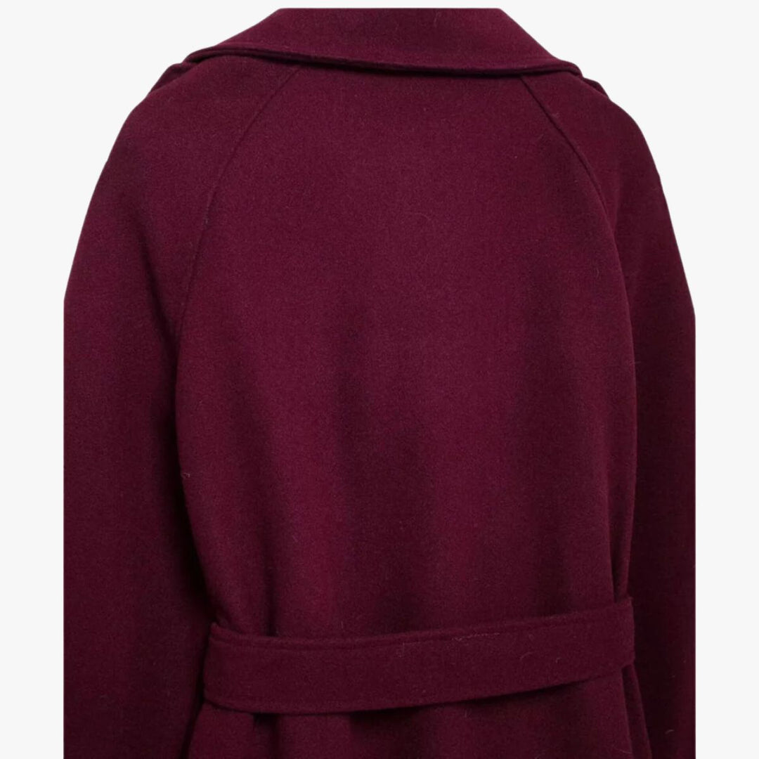 Elegant Trench Coat in Burgundy with Belt