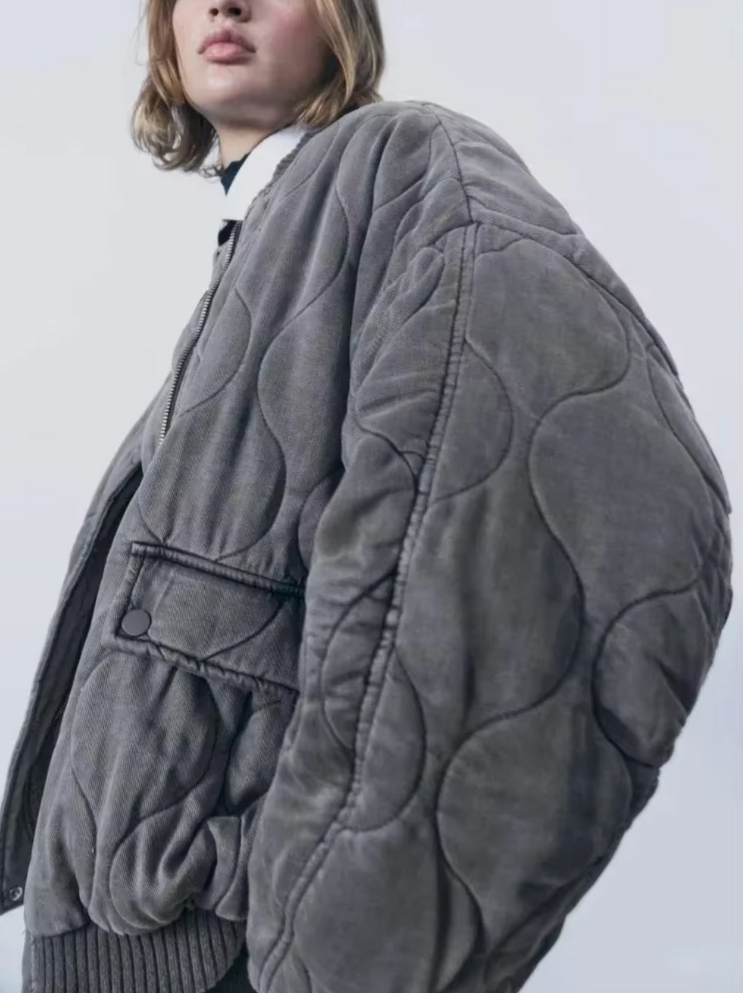 Cotton kamizelkas with round neck