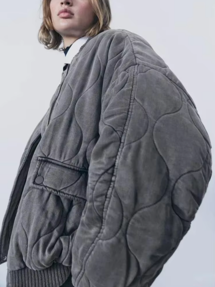 Cotton kamizelkas with round neck