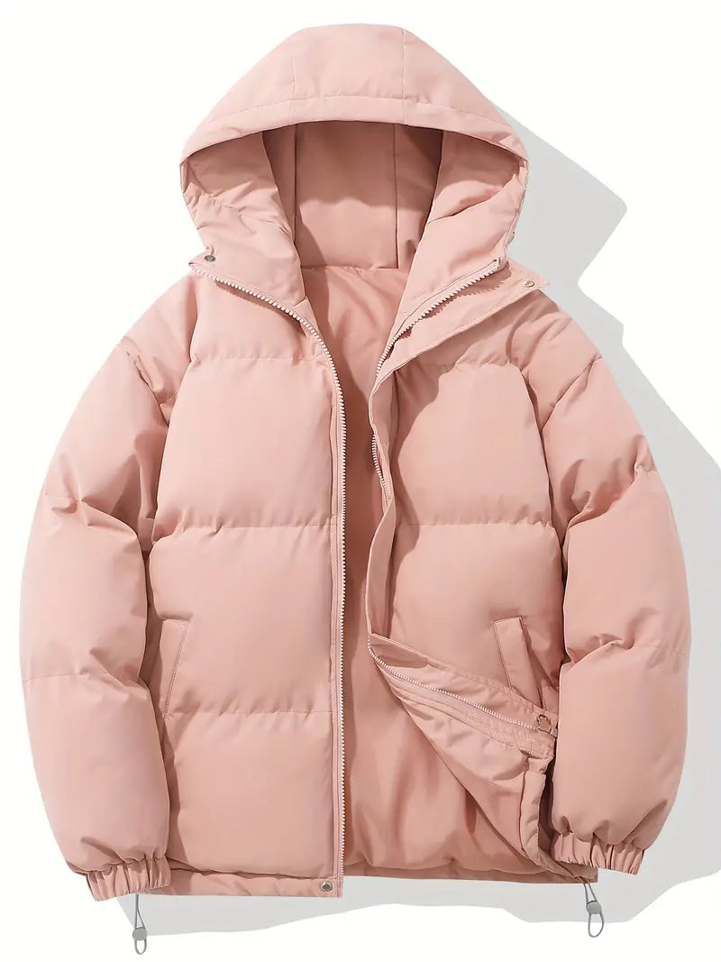 Warm padded jacket hood women