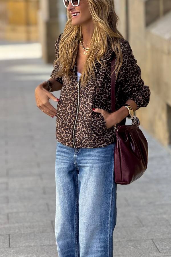 Leopard pattern jacket