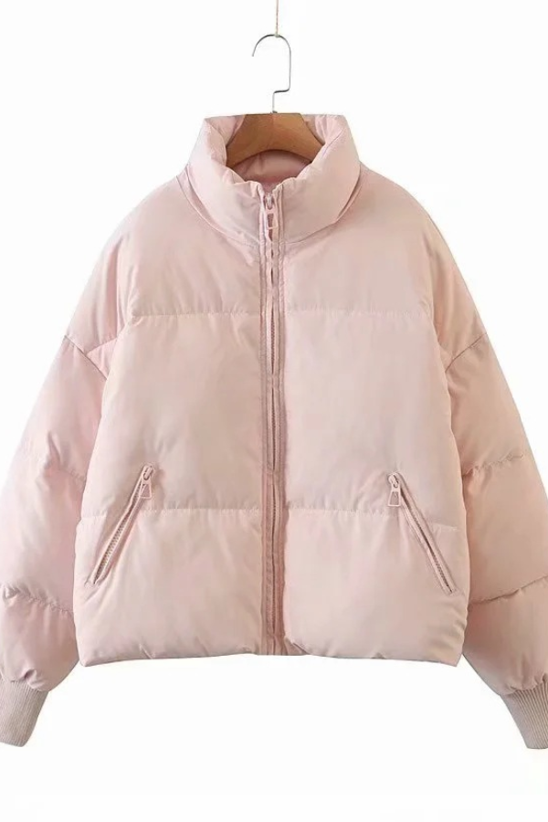 | Collar Zip Pocket Thick Warm Cotton Jacket