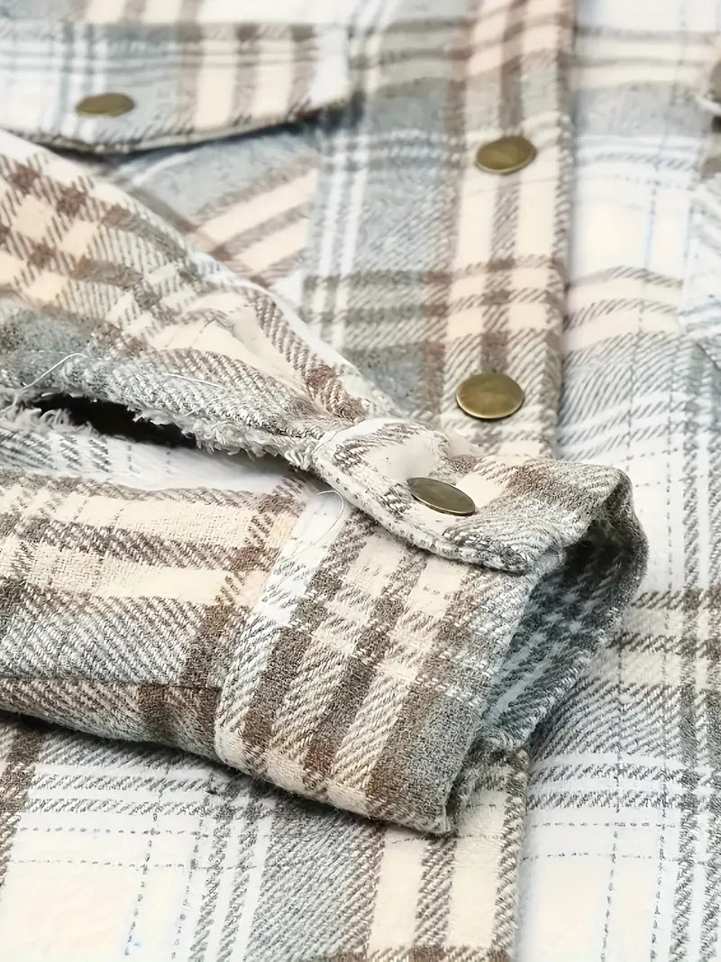 winter in check zip jacket