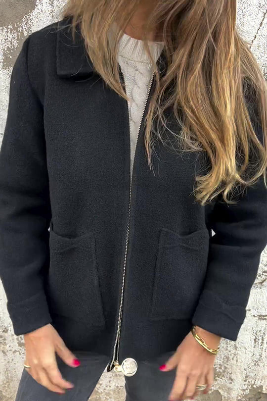 color Revers zip pocket casual jacket