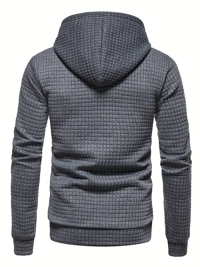 | Casual Waffle Pattern Hoodie for Men