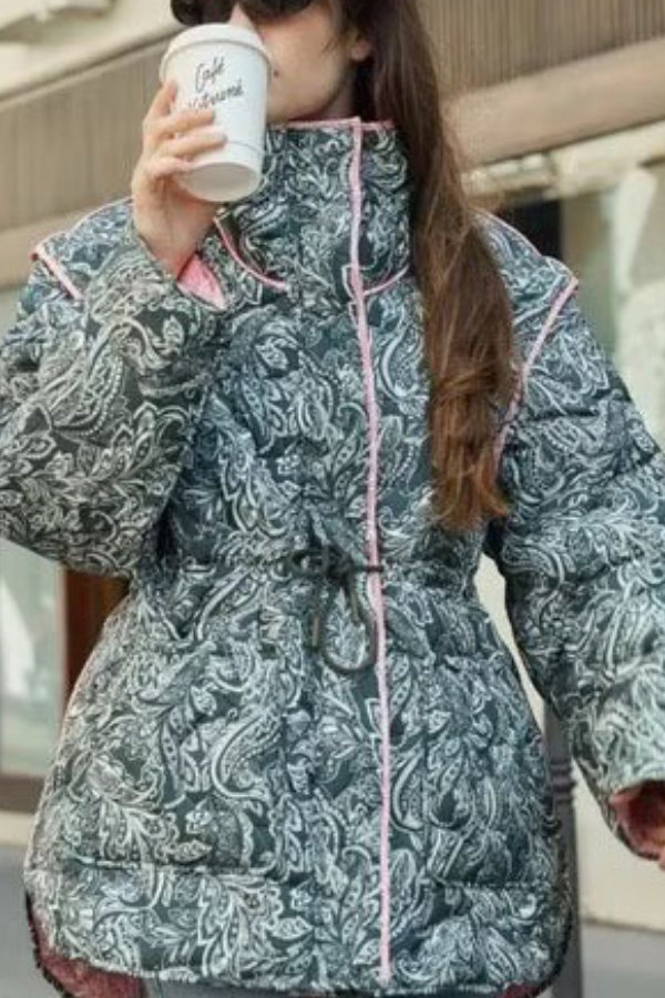AND casual Loose cotton Prwted long sleeve jacket