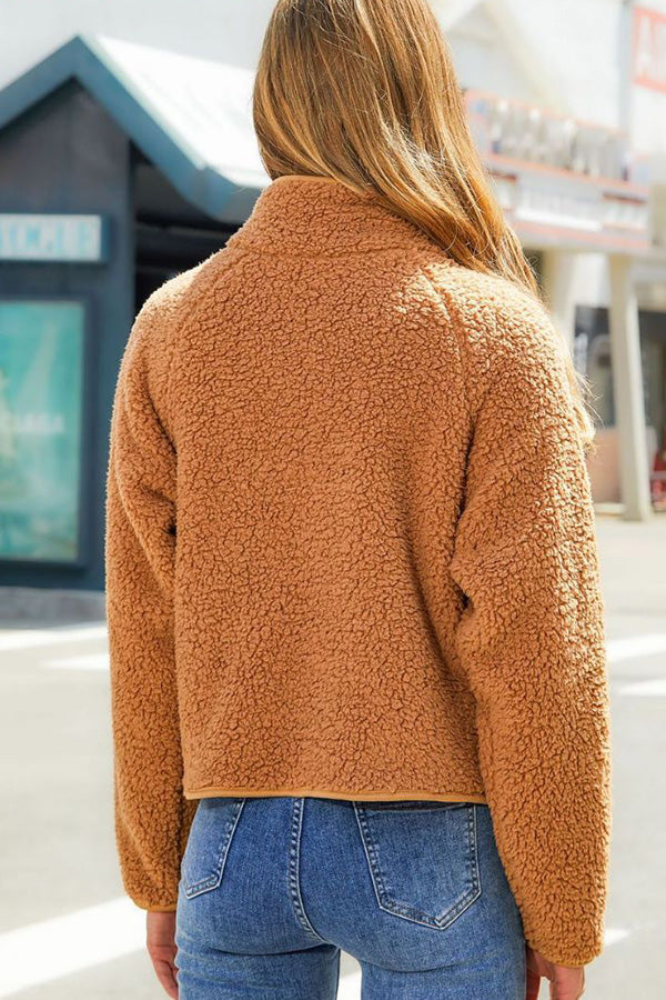 Panelled zip jacket with long sleeves