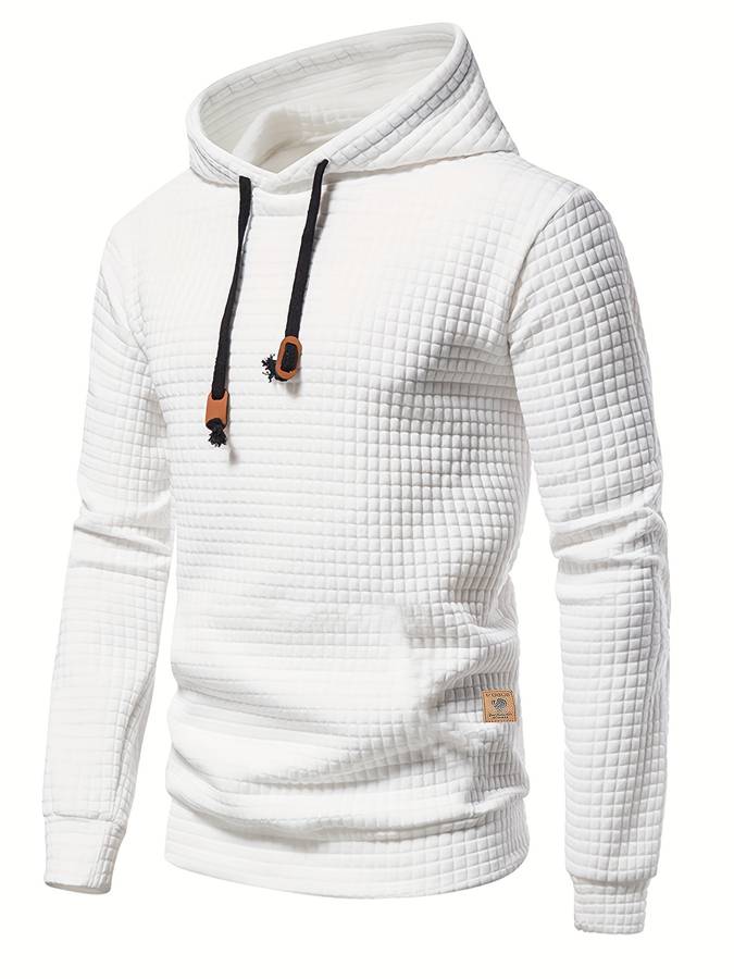 | Casual Waffle Pattern Hoodie for Men