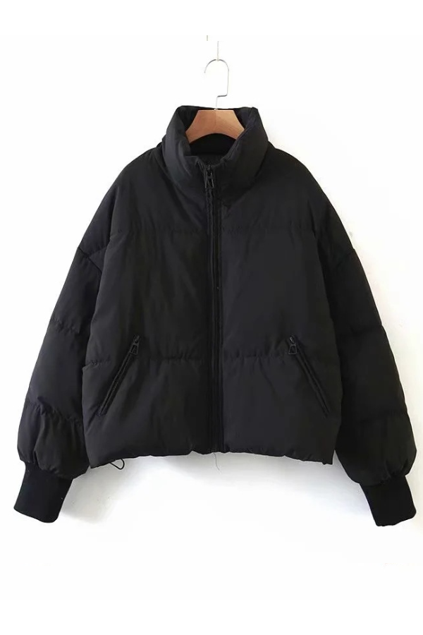 | Collar Zip Pocket Thick Warm Cotton Jacket