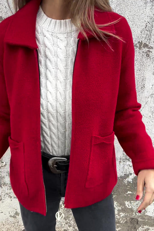 color Revers zip pocket casual jacket