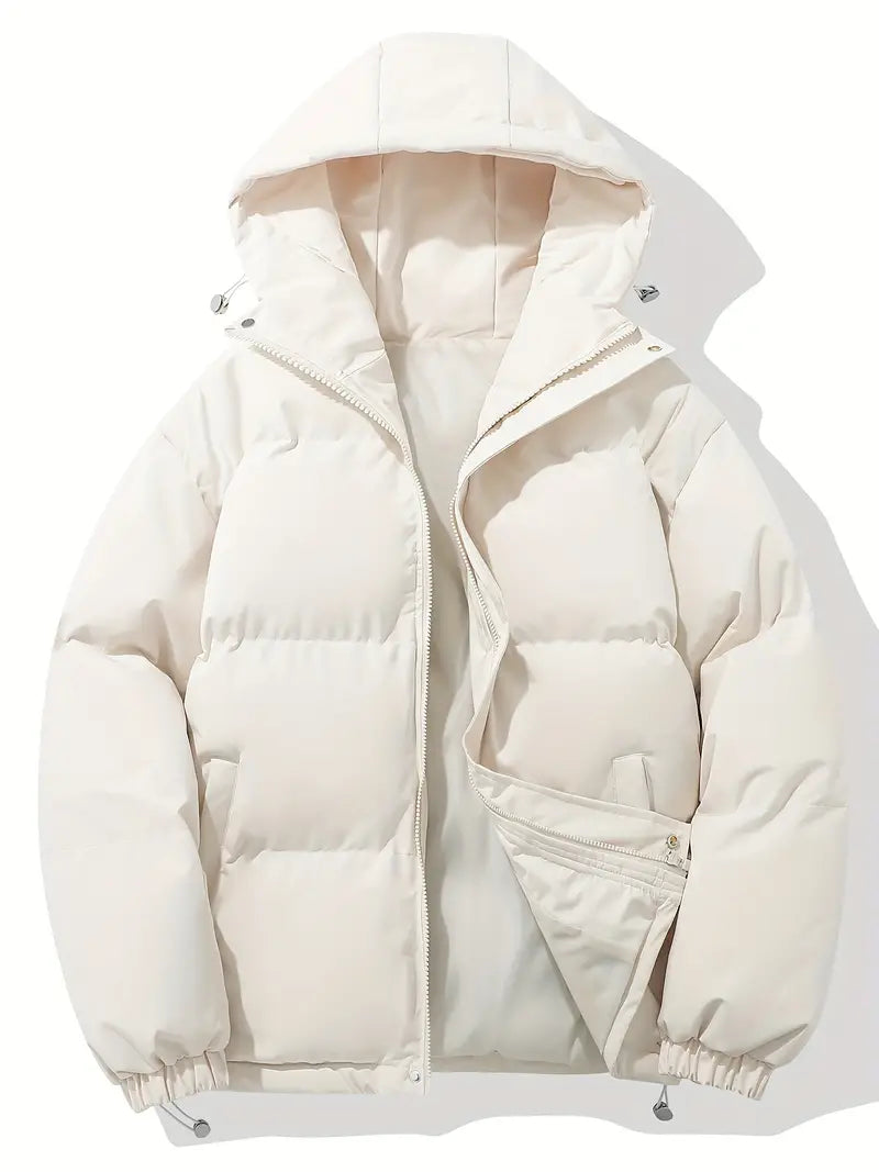 Warm padded jacket hood women