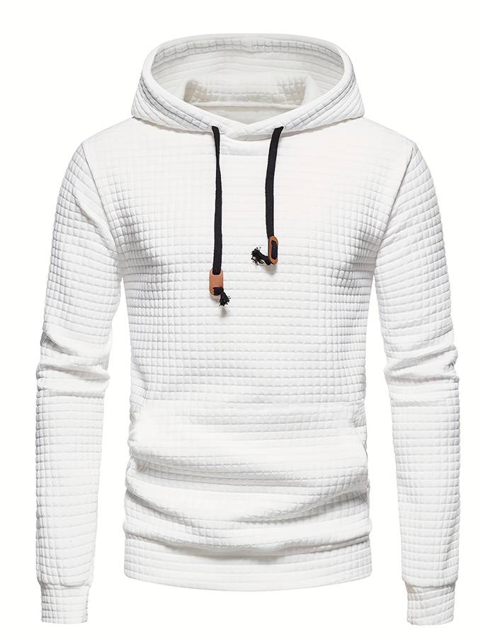 | Casual Waffle Pattern Hoodie for Men
