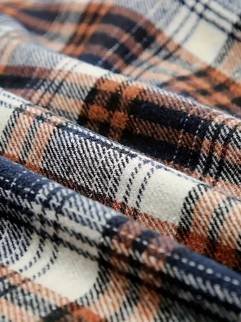 winter in check zip jacket