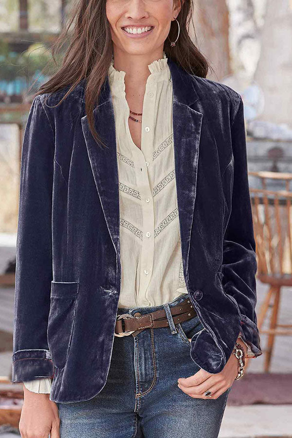 Velvet shorter Top Small blazer
