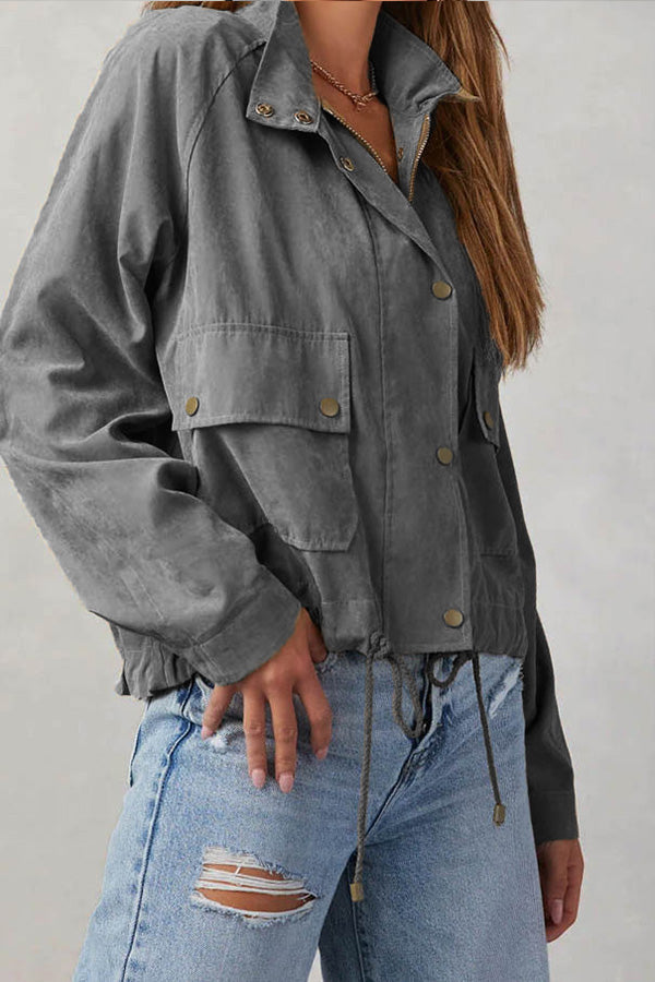 IN check Lapel double-button Two-pocket Midi jacket