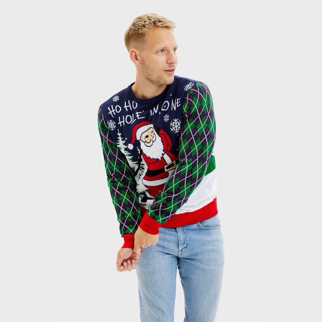 | Ho Ho Hole In One Christmas Sweater Men