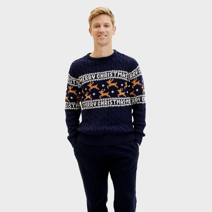 | The elegant Christmas sweater Blue Men