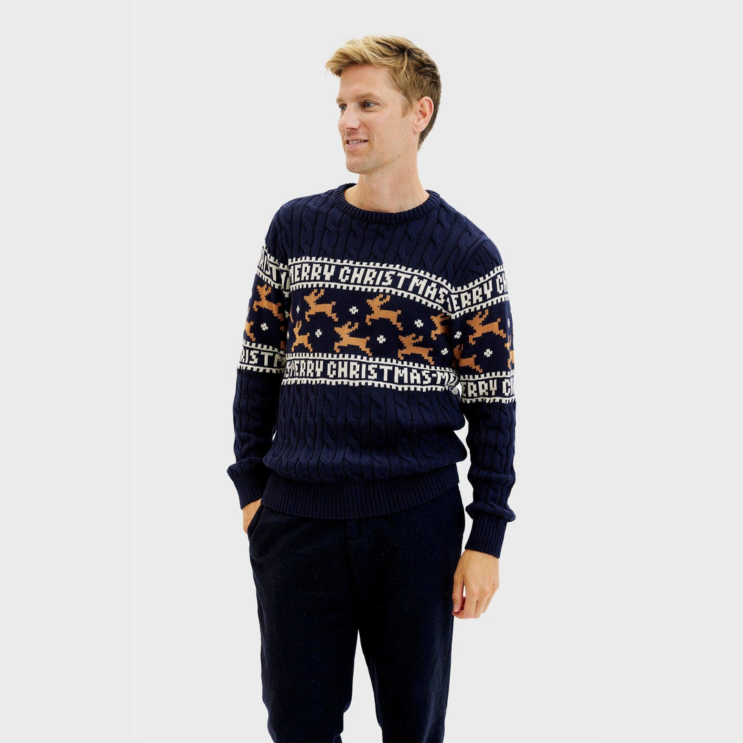 | The elegant Christmas sweater Blue Men